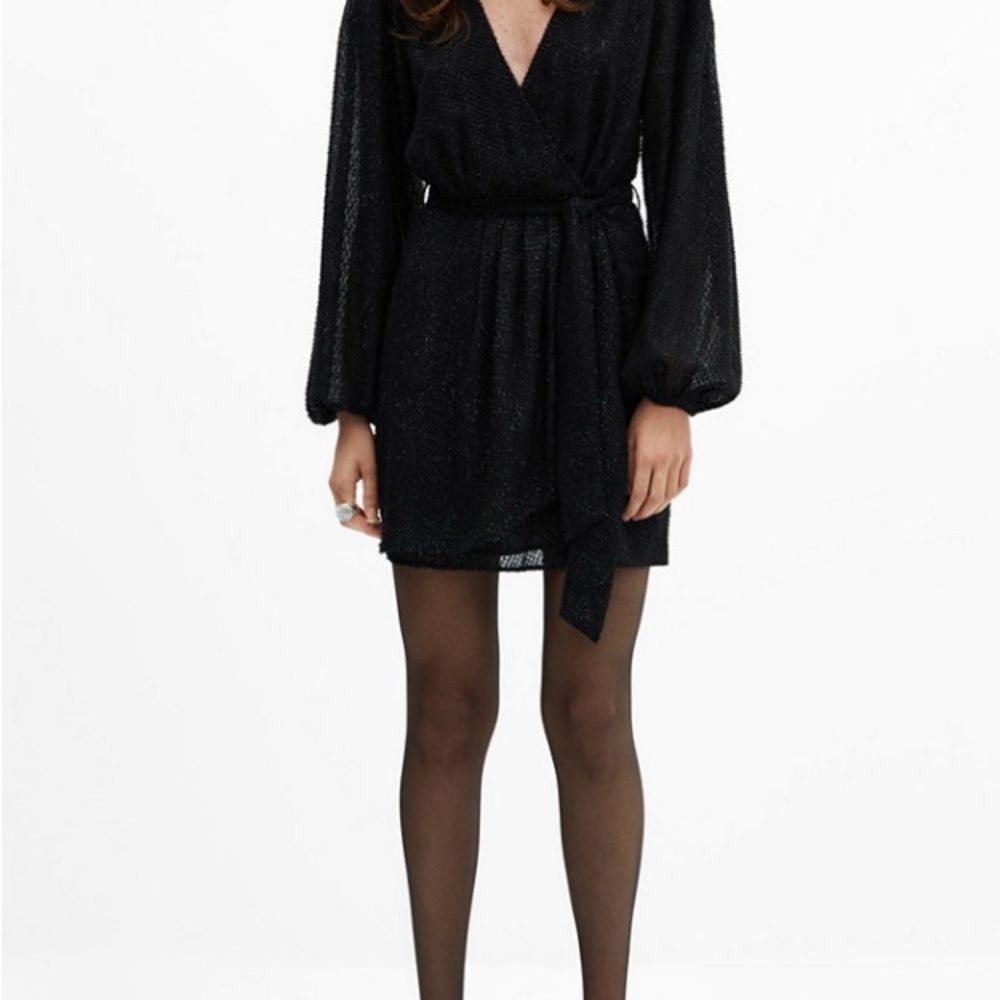 MANGO Women's Knotted Lurex Dress